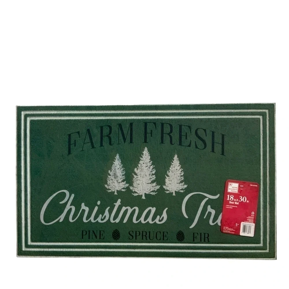 Home Accents Doormat Heavy Duty Farm Trees Indoor Outdoor Large 18 x 30 in